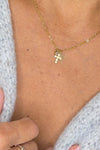 Petite Double Cross Necklace