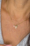 Petite Double Cross Necklace